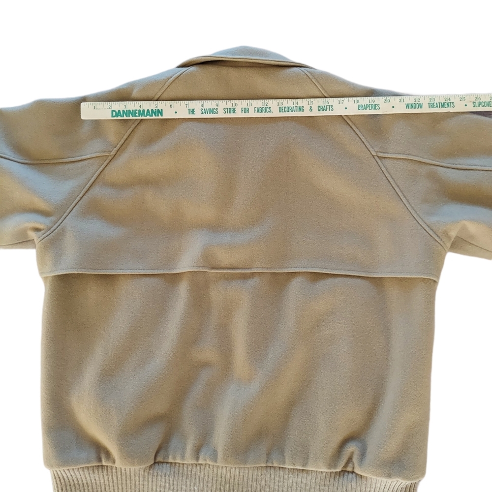 Vintage WOOLRICH Wool Coat Flight Jacket Tan Lined Large Made in USA Blouson EUC - Picture 4 of 16